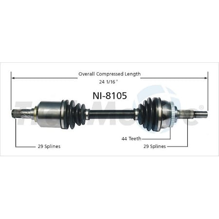 Surtrack Axle Cv Axle Shaft, Ni-8105 NI-8105